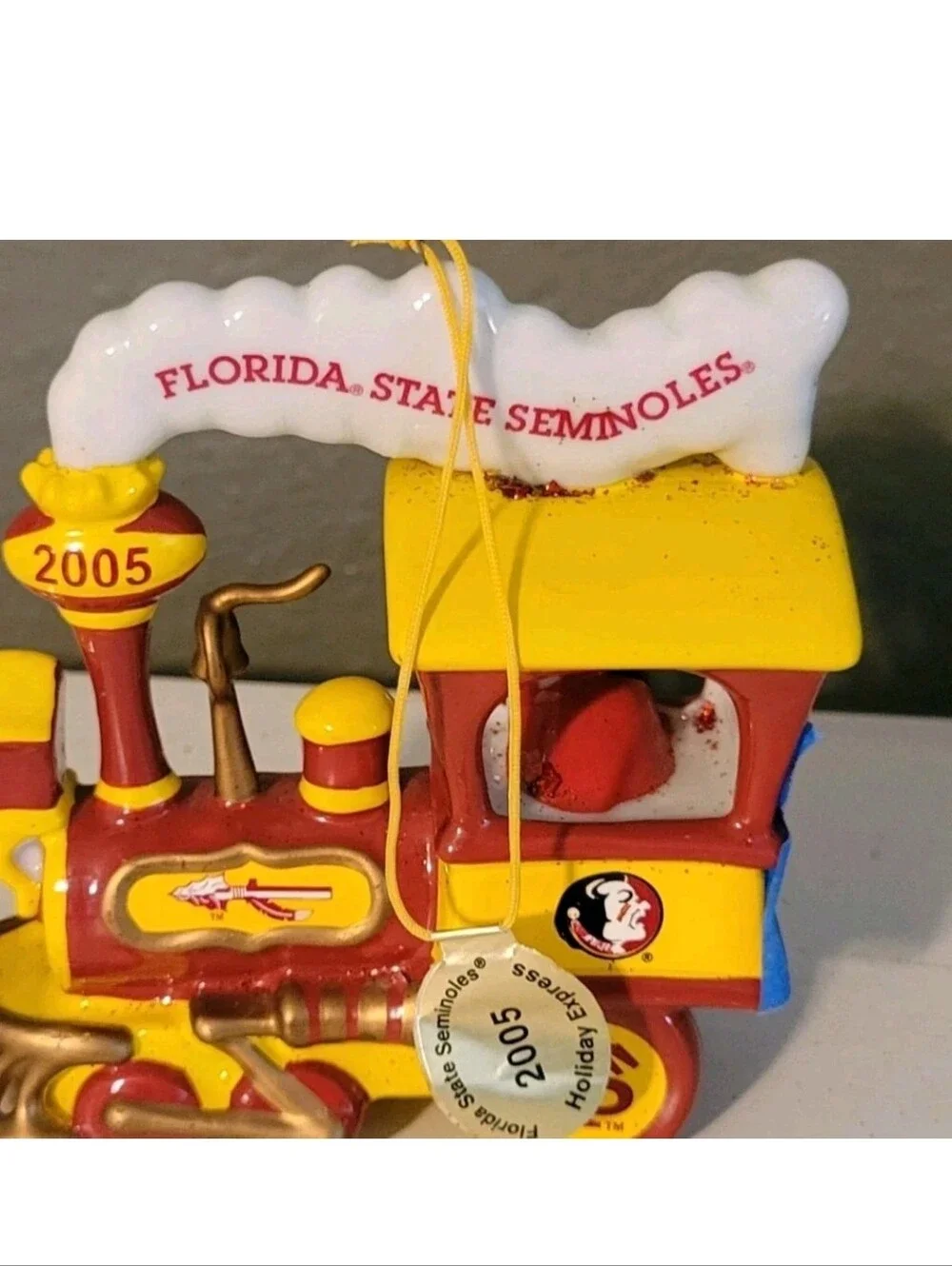 Danbury Mint 2005 Florida State FSU Holiday Express Train Christmas Ornament